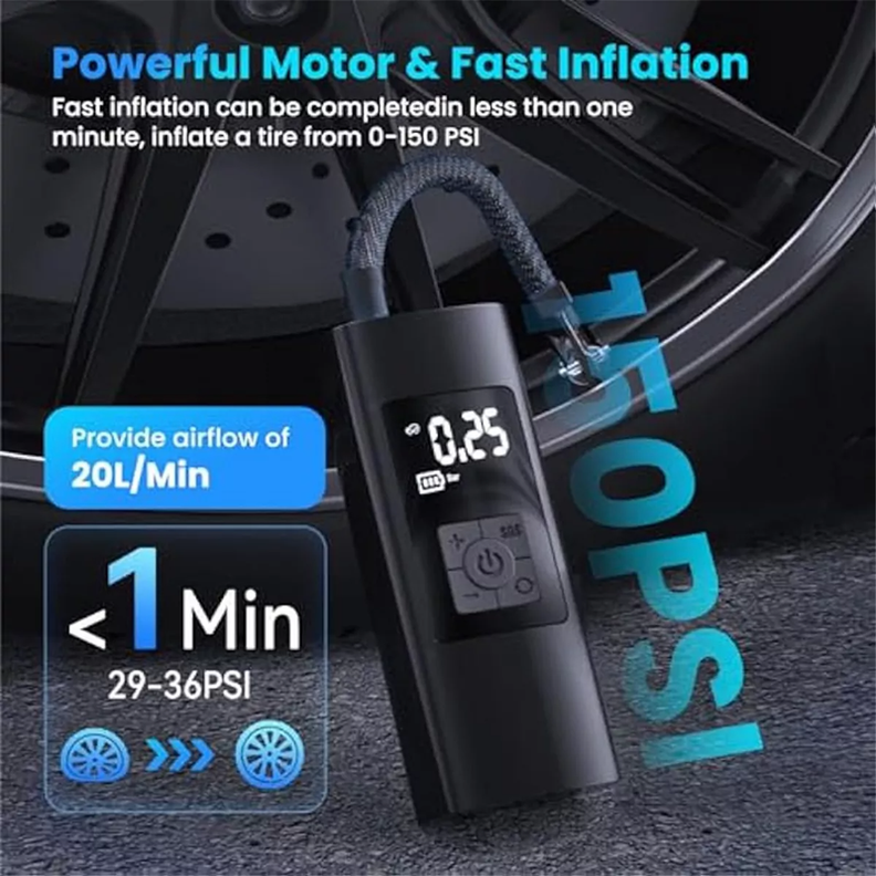 Compresor Portátil 12v Neumaticos Powerbank Linterna Lau-6