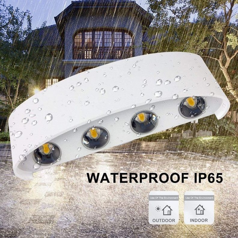 Aplique 8 Focos Blanco  LED Exteriores Pared Luz Calida Lau-5