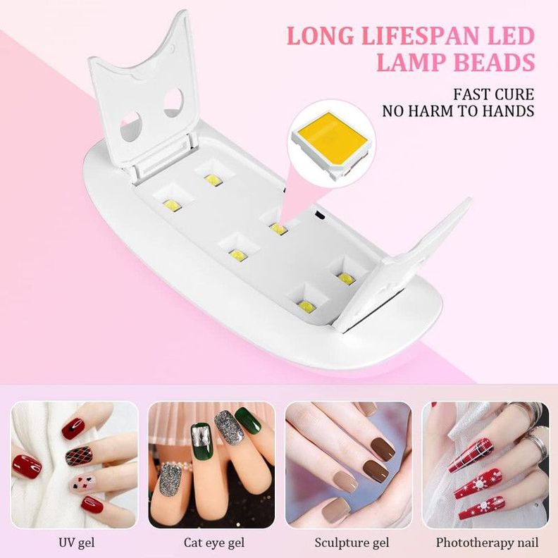 Mini Lampara Secador LED UV Uñas Gel Portatil USB Lau-3