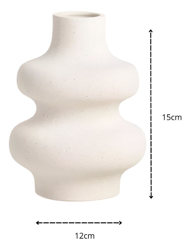 Jarrón Ondulado Moderno Flores Minimalista 15cm Jhn-9