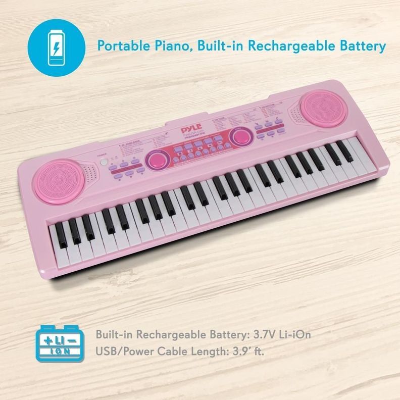 Teclado portátil de piano para niñas de 49 teclas-5
