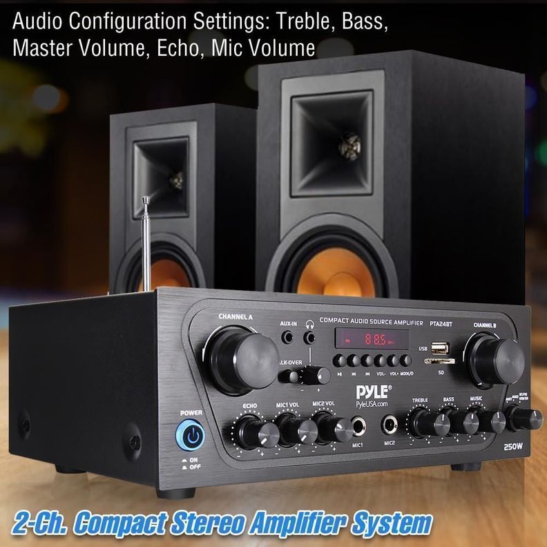 Amplificador de Audio 2 canales con Bluetooth-4