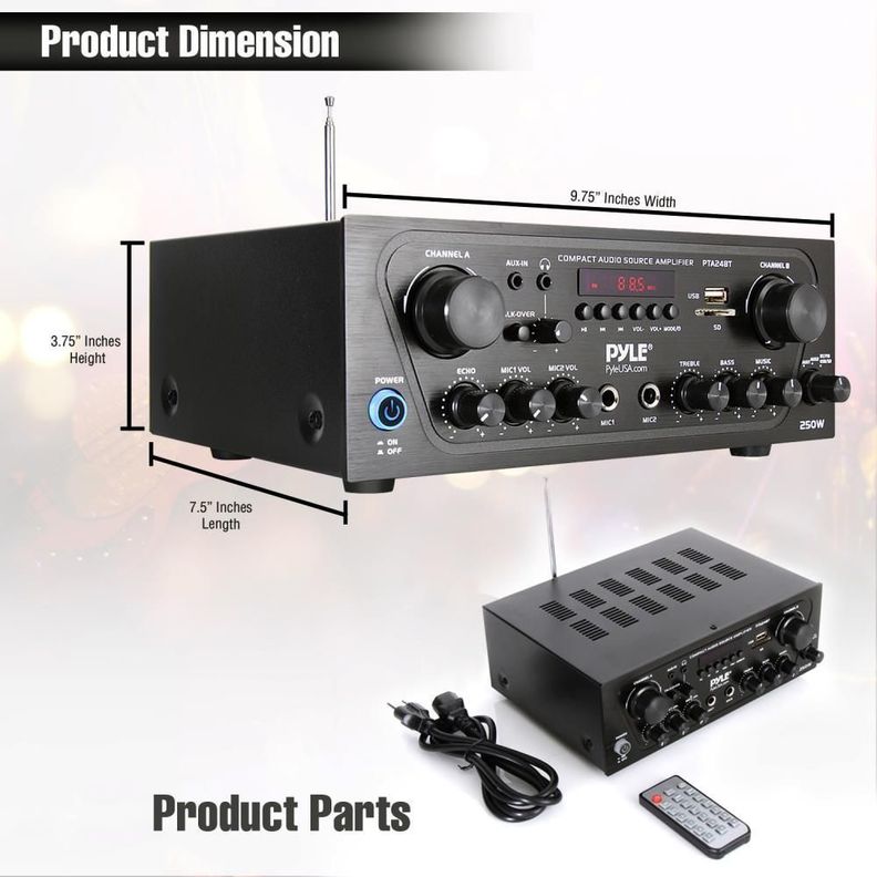 Amplificador de Audio 2 canales con Bluetooth-2