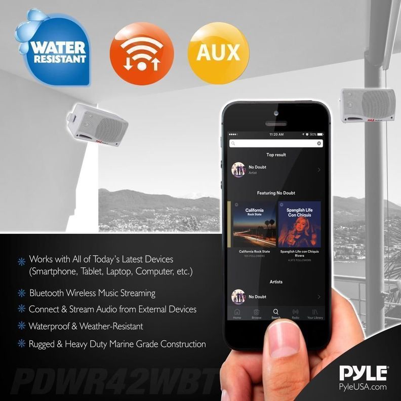 Parlantes murales activos bluetooth blancos-1