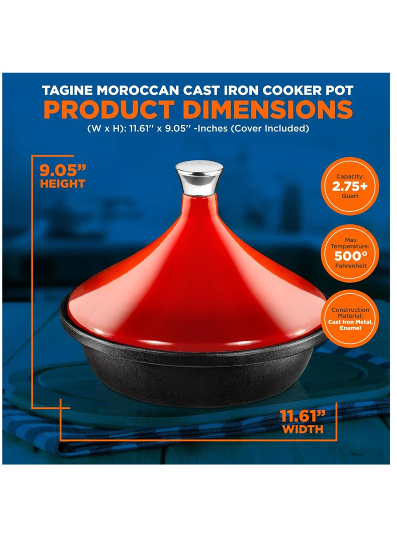 Tajir de Marruecos Olla Arabe Hierro Fundido-1