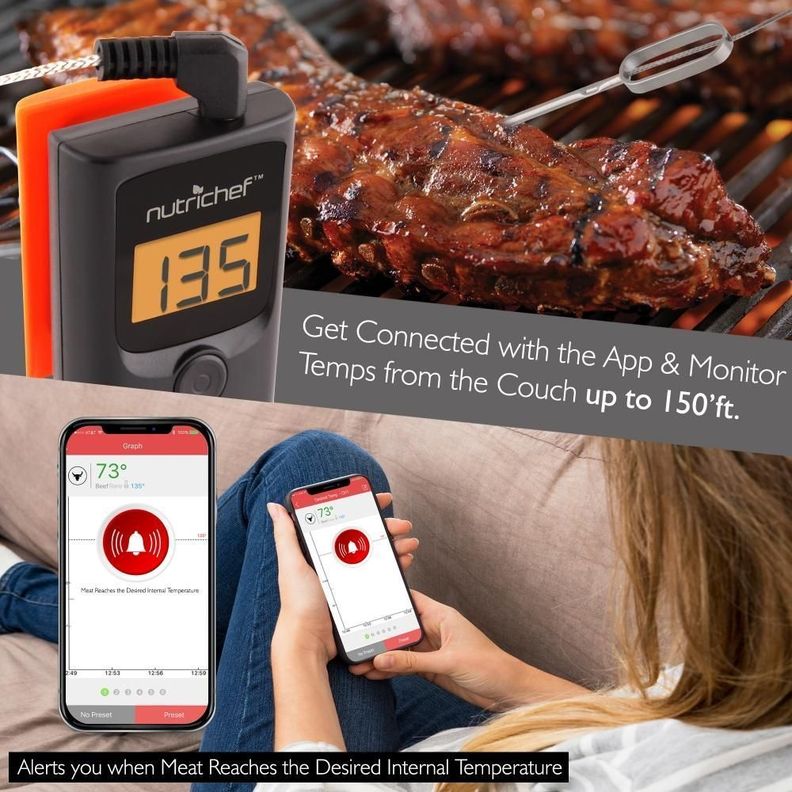 Termómetro de carne BT Inteligente Inalámbrico-5