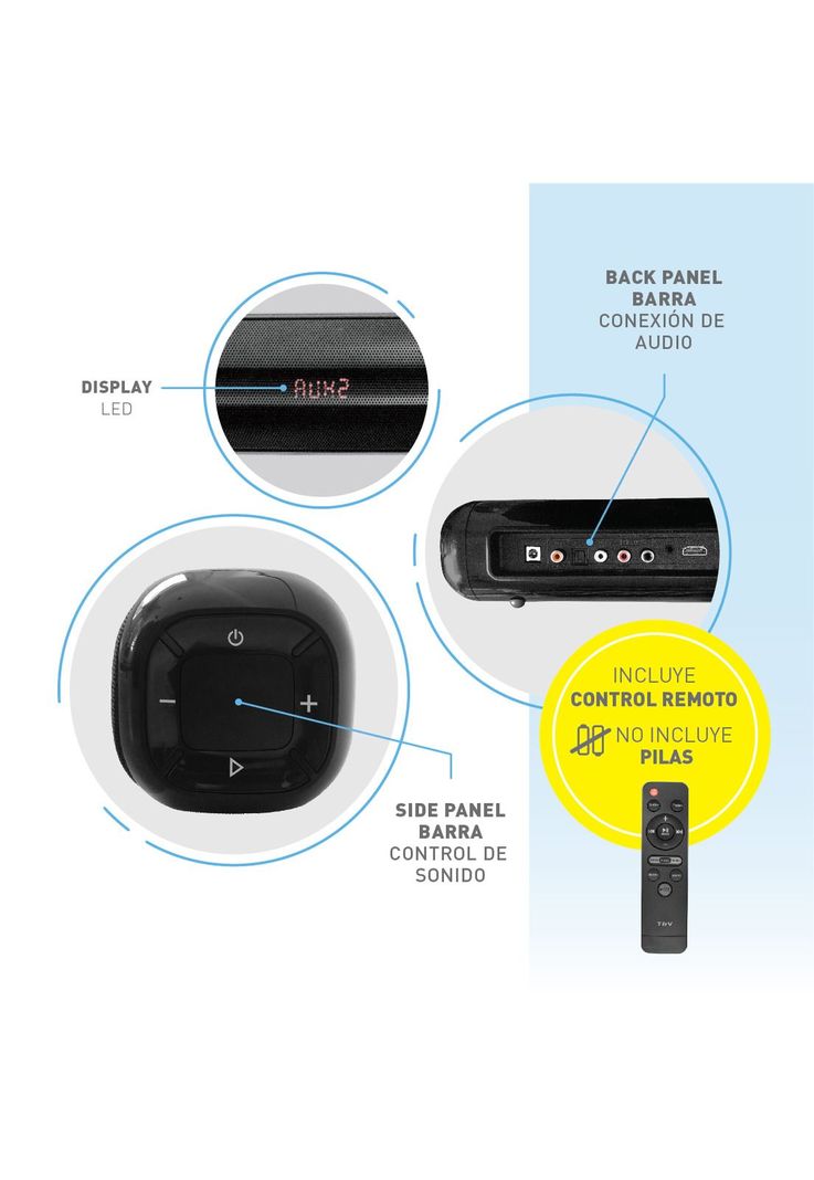 Barra De Sonido Kino Hdmi Bluetooth Optical Control Remoto Tv-2