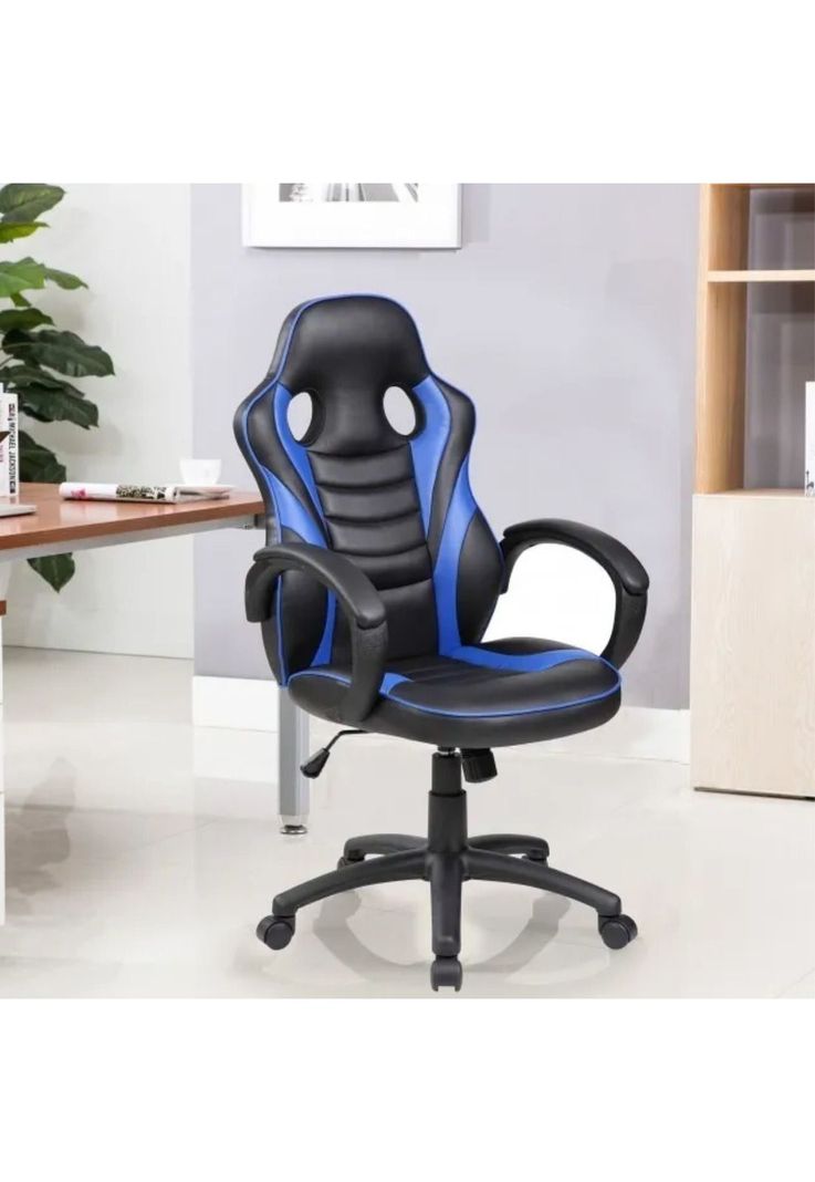 Silla Gamer ergonómica reforzada sillón oficina ejecutivo azul-5