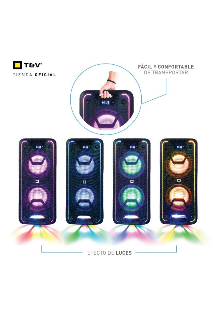 Parlante Stark Party Speaker Fiesta Luces Microfono Inalambrico-3