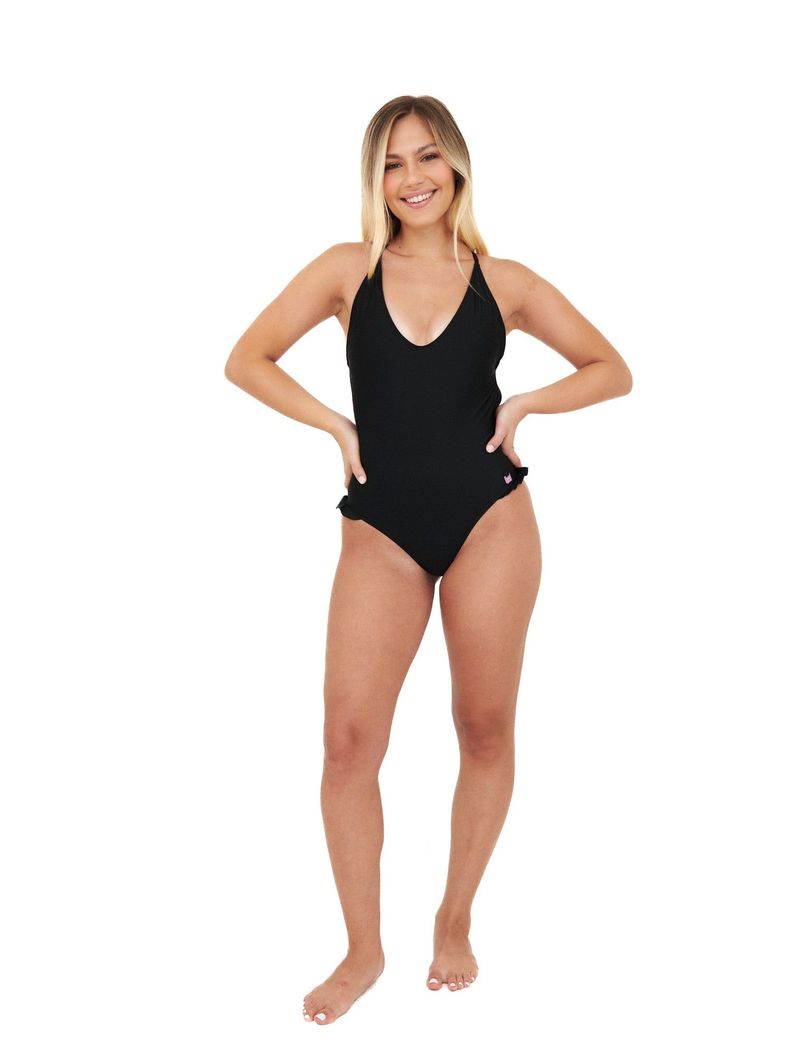 Daikiri Traje de Baño Mujer Negro Liso Control Adbomen Culote Protección UV 50+-7
