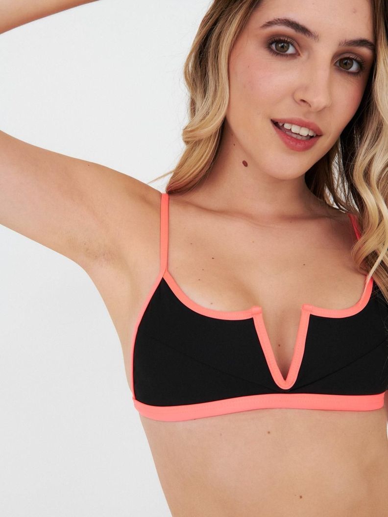 Top de Bikini Daikiri Mujer Escote V Negro Filtro UV50+ S
