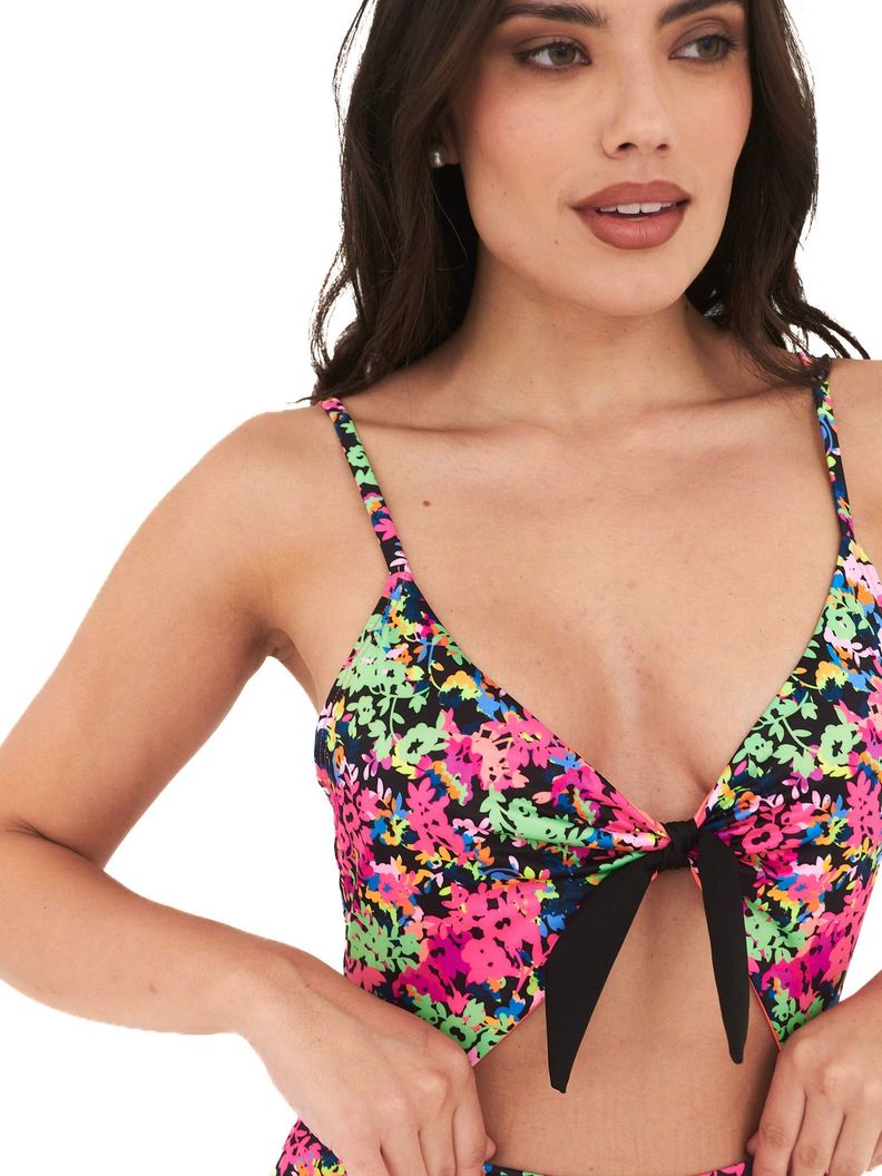 Daikiri Trikini Mujer Negro Estampado Control Abdomen Culote Protección UV 50+-0