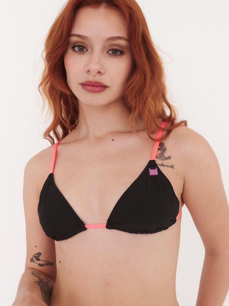 Top de Bikini Daikiri Mujer Triangulo Basico Negro Filtro UV50+ S