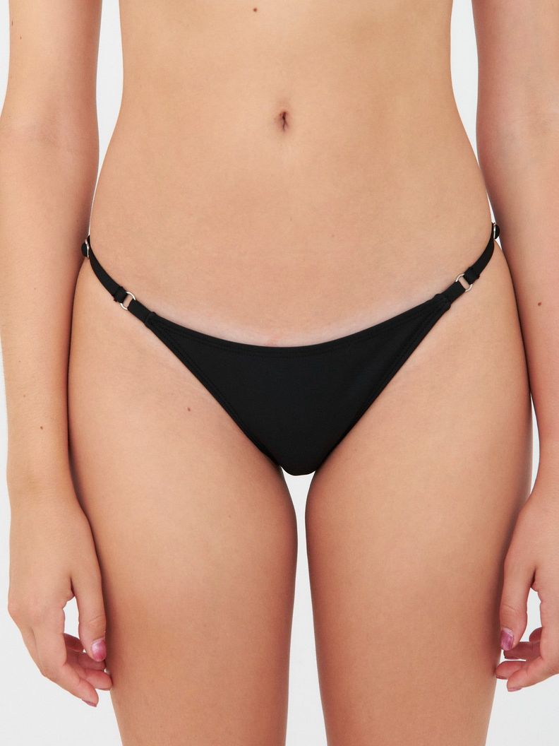 Daikiri Bottom de Bikini Mujer Negro Liso Culote Ajustable Protección UV 50+-0
