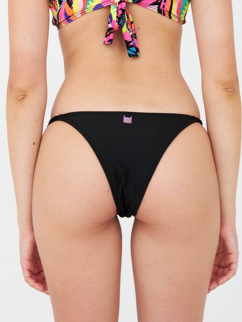 Daikiri Bottom de Bikini Mujer Negro Liso Culote Ajustable Protección UV 50+-1