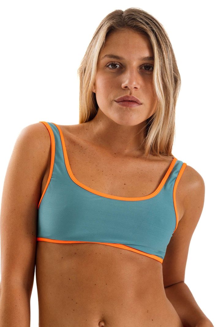 Daikiri Top de Bikini Mujer Verde Liso Deportivo Extra Confort Protección UV 50+-0