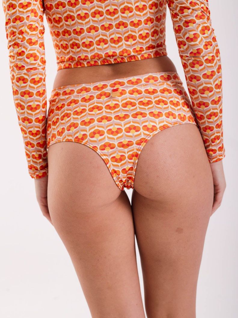 Daikiri Bikini Surf Mujer Crema Estampado Manga Larga Culote Protección UV 50+-5