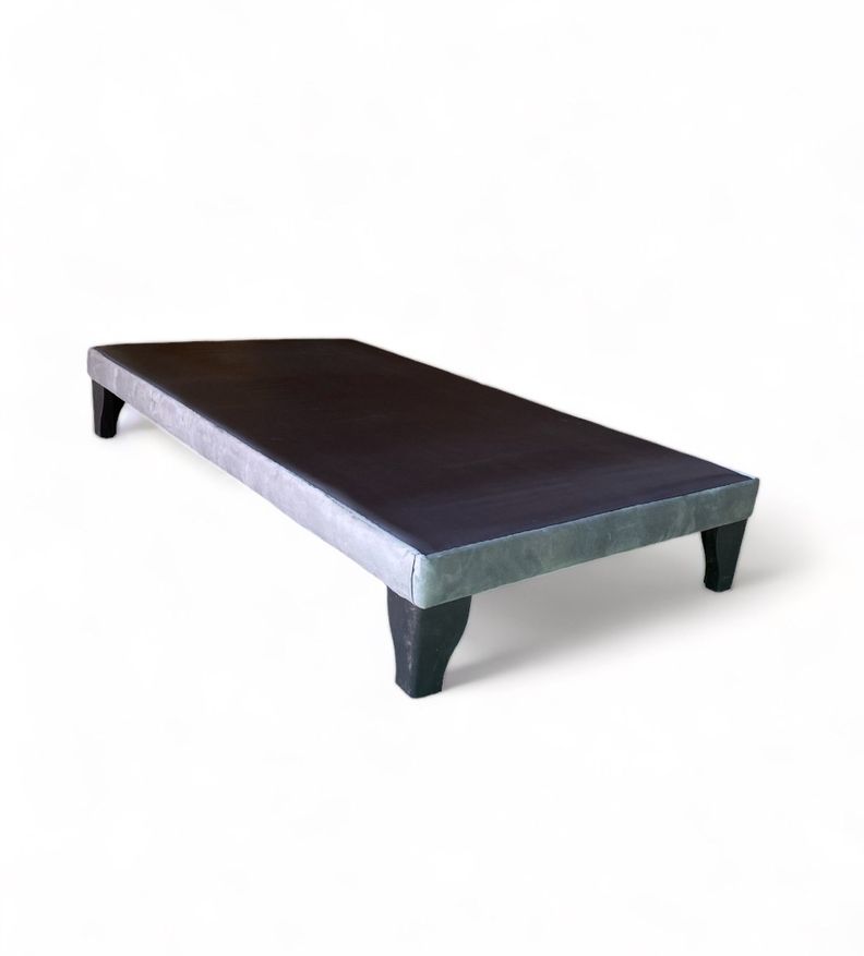 Base de Cama Europea 1 Plaza Felpa Gris