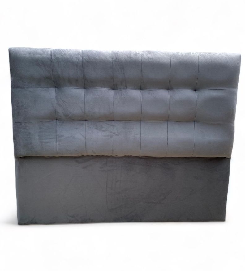 Respaldo De Cama King Valencia Felpa Gris