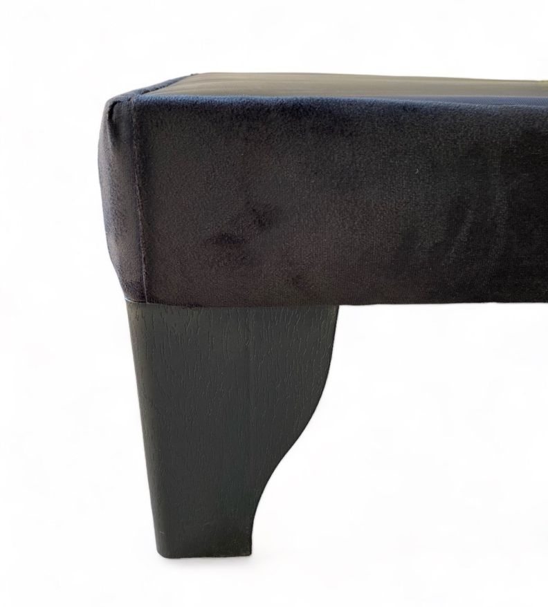Base de Cama Europea King Felpa Negro -2