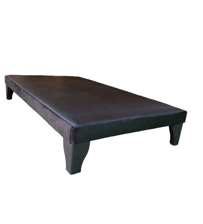 Base de Cama Europea 1 Plaza Felpa Negro