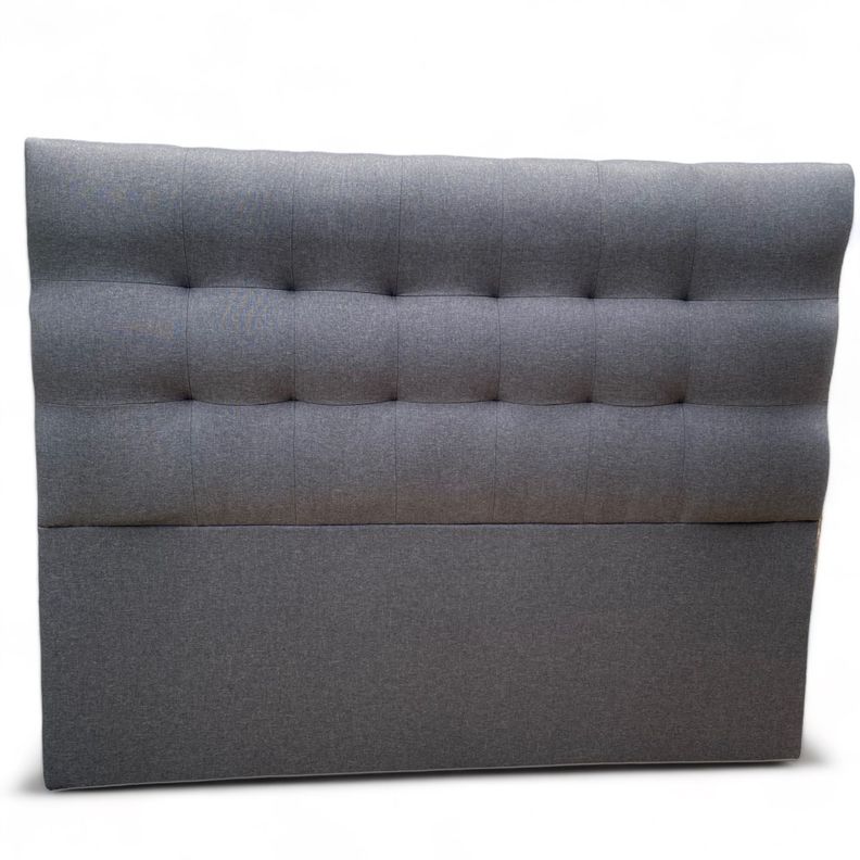 Respaldo De Cama King Valencia Tela Gris Oscuro