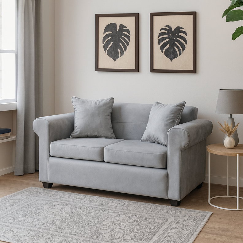 Sofa 2 Cuerpos Barcelona Felpa Gris