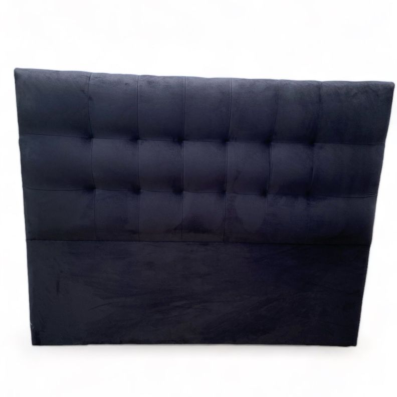 Respaldo De Cama King Valencia Felpa Negro