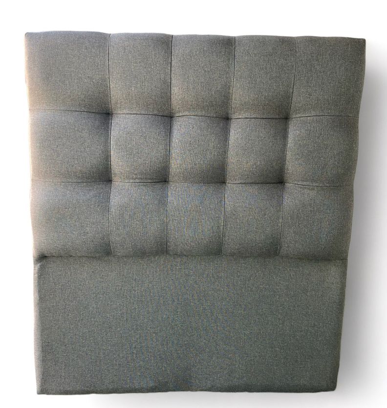 Respaldo De Cama 1.5 Plaza Valencia Tela Gris Oscuro
