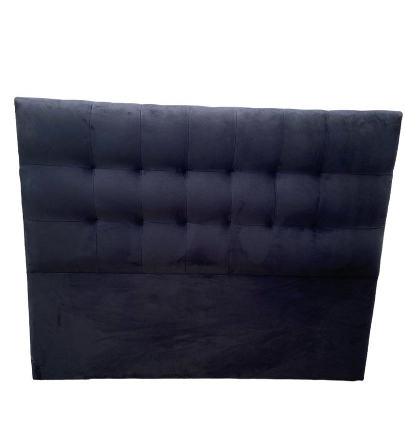 Respaldo De Cama 1.5 Plaza Valencia Felpa Negro