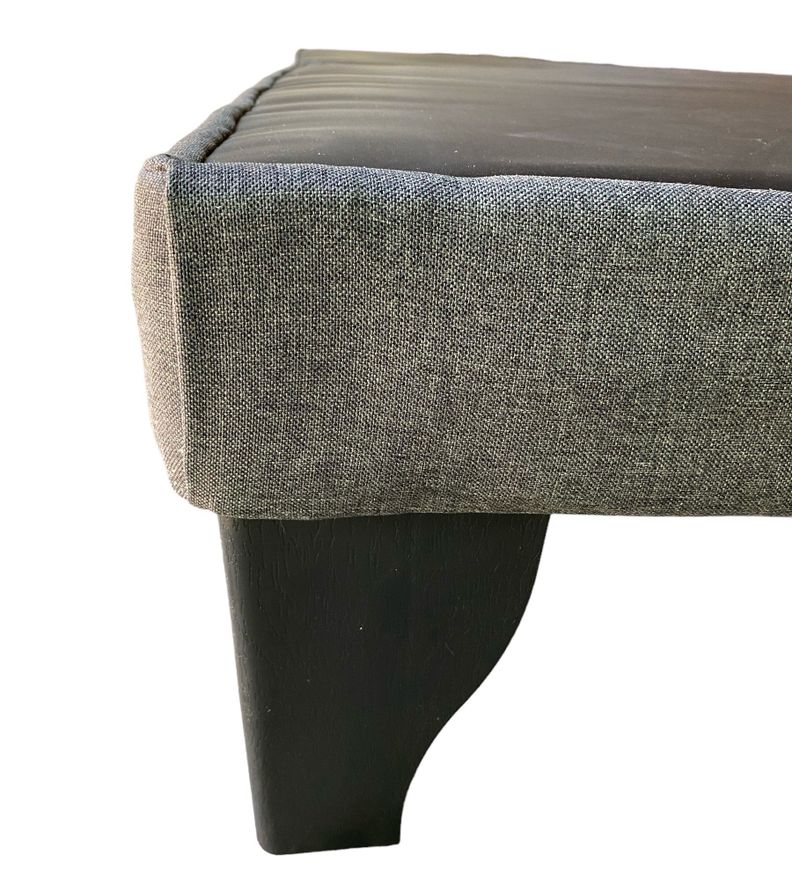 Base de Cama Europea King Tela Gris Oscuro -1