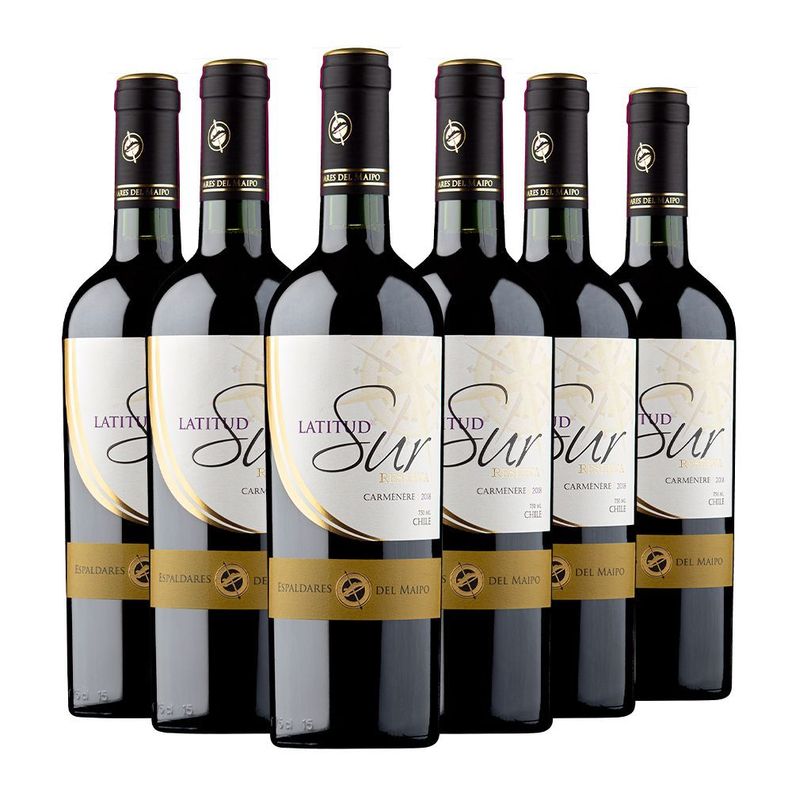 CAJA X 6 VINOS VINOS RESERVA LATITUD SUR CARMENERE-0