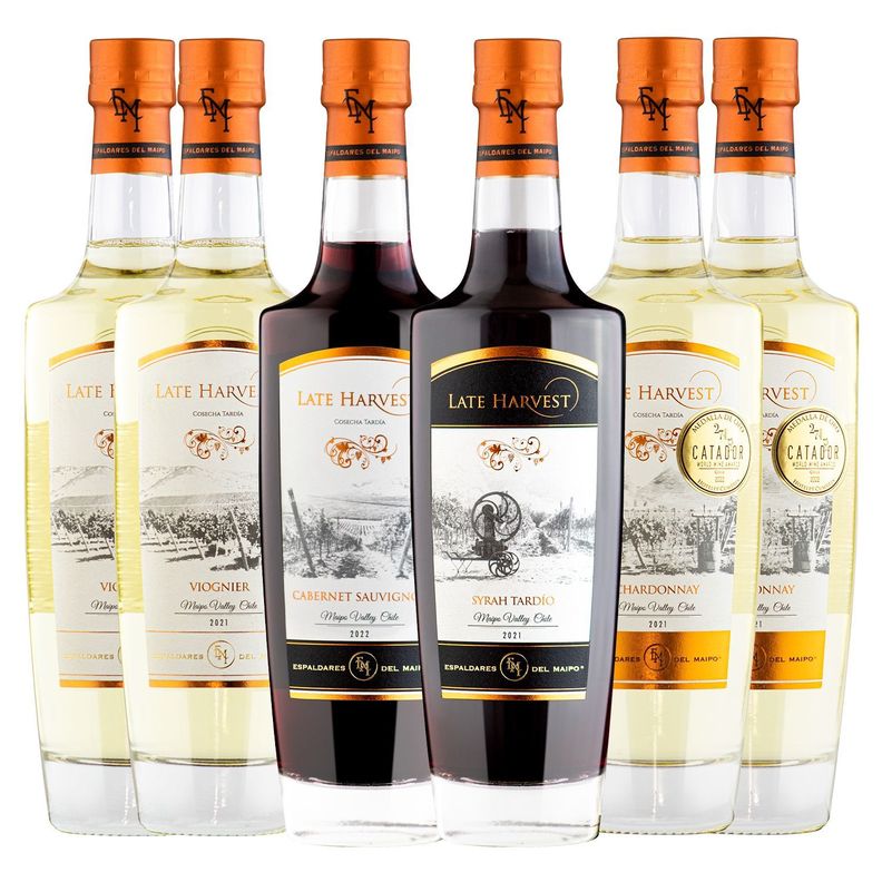 CAJA X 6 MIX VINOS LATE HARVEST ESPALDARES-0
