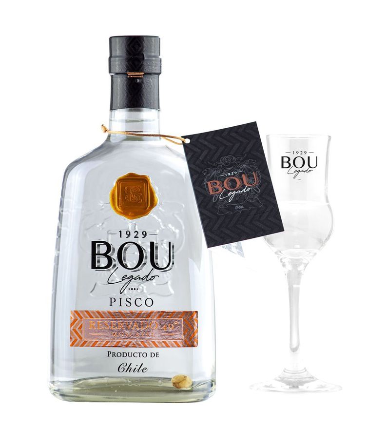  PACK PISCO BOU BLANCO 40º + COPA-0