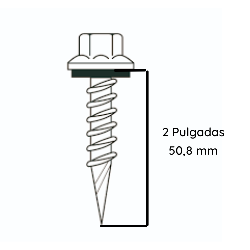 Tornillo Autoperforante Hexagonal Para Techo Punta Espada 10 X 2 - 100 U-1