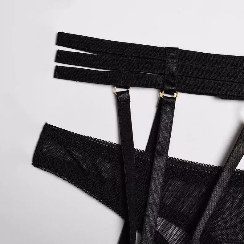 Conjunto 3 Piezas Ropa Intima Kendall Negro-5
