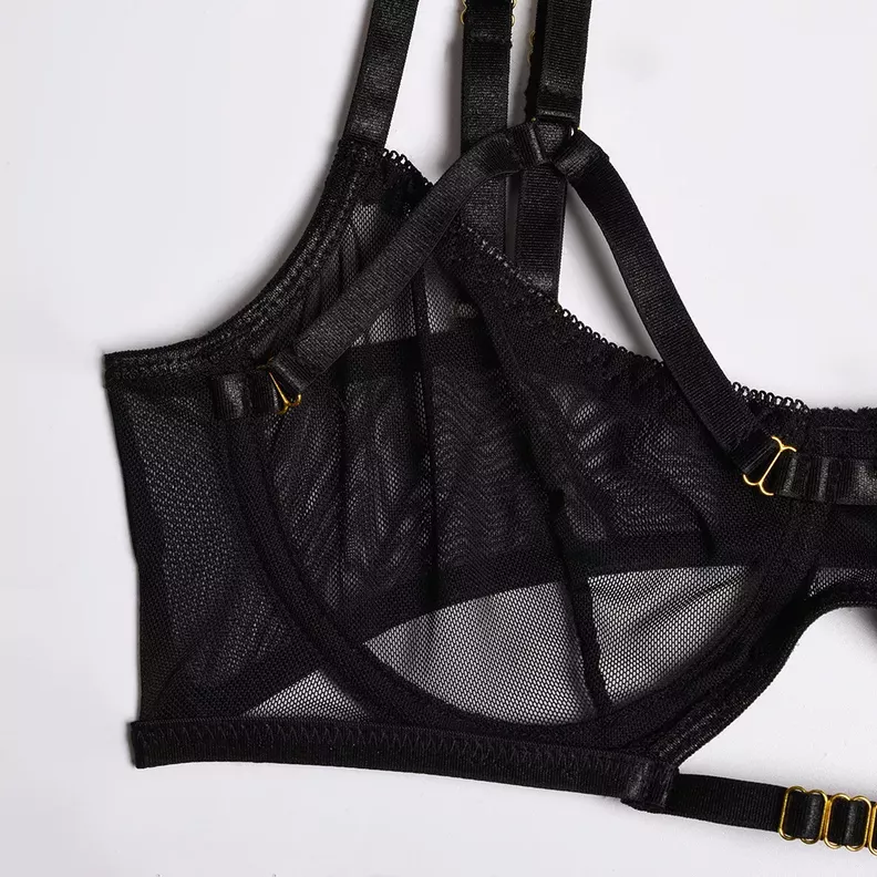 Conjunto 3 Piezas Ropa Intima Kendall Negro-2