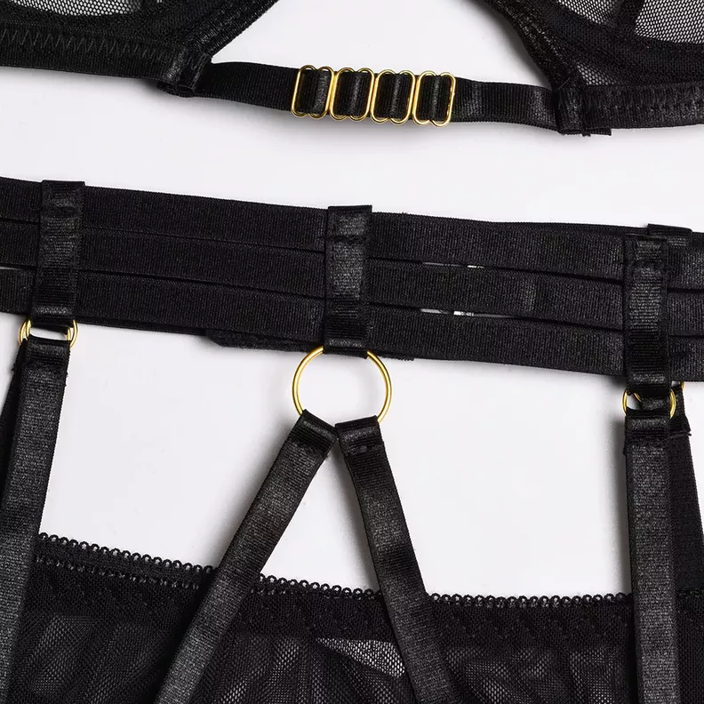 Conjunto 3 Piezas Ropa Intima Kendall Negro-3