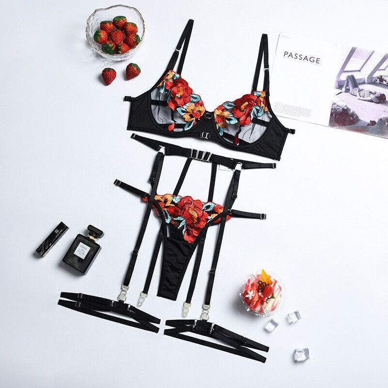 Conjunto Lencería Ropa intima Flo Black-2