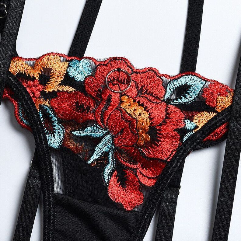 Conjunto Lencería Ropa intima Flo Black-4
