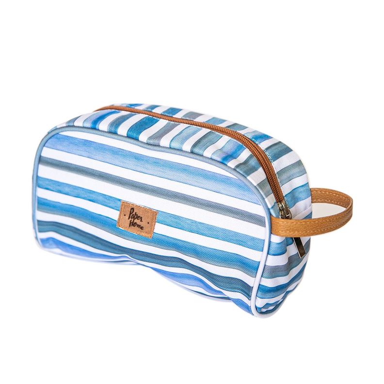 Estuche cosmetiquero sustentable líneas azules Paper Home-0