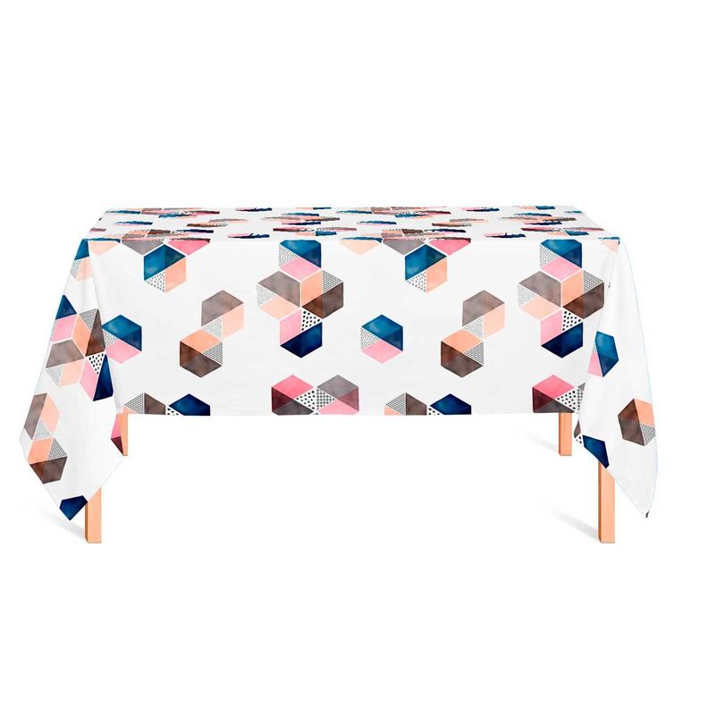 Mantel anti manchas rectangular 145 x 250 cm hexágonos Paper Home-0