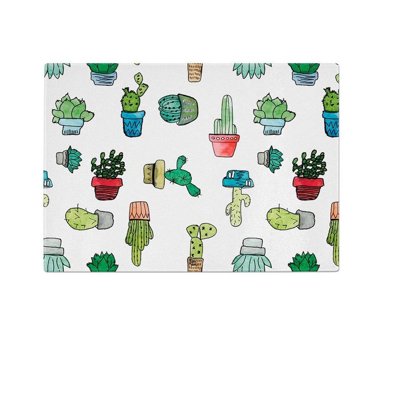 Tabla para cortar o picar de vidrio 28,5 x 20 cm cactus Paper Home-0