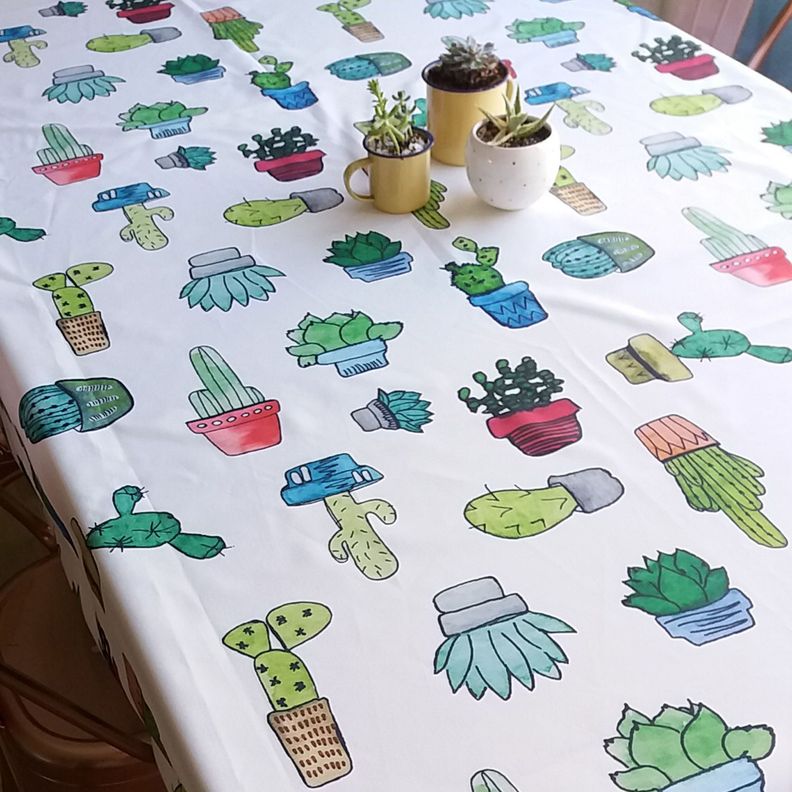 Mantel anti manchas rectangular 145 x 250 cm cactus Paper Home-3