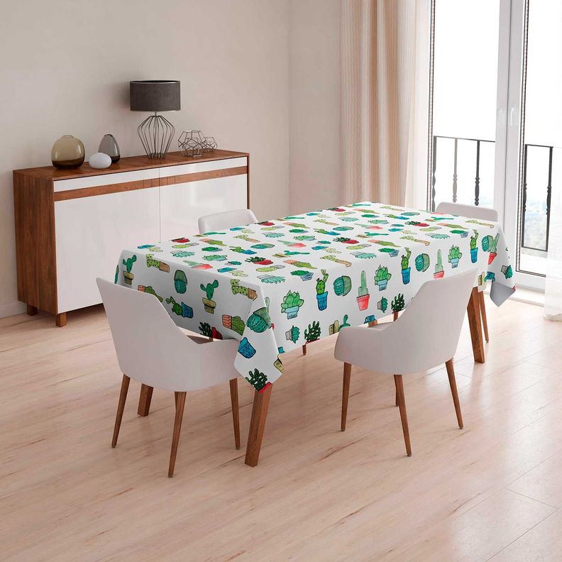 Mantel anti manchas rectangular 145 x 250 cm cactus Paper Home-1