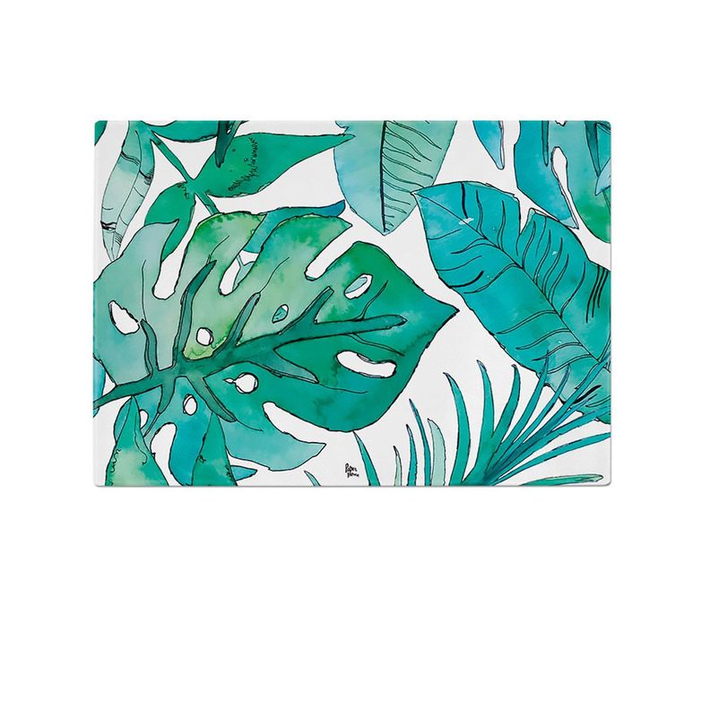 Tabla para cortar o picar de vidrio 28,5 x 20 cm botánica Paper Home-0