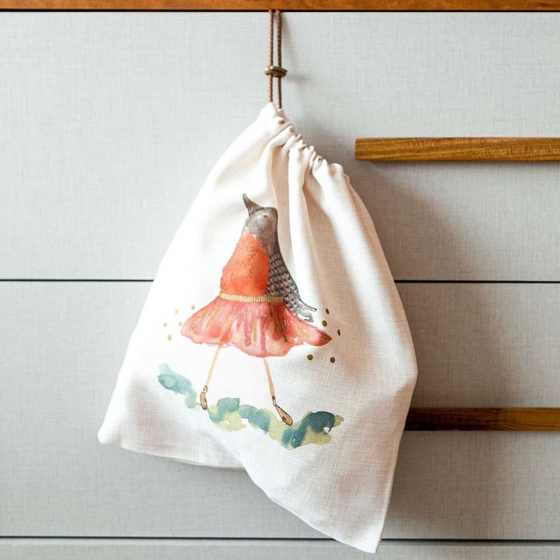 Bolsa organizadora de juguetes infantiles y bebés diseño pájaro bailarín Paper Home-3