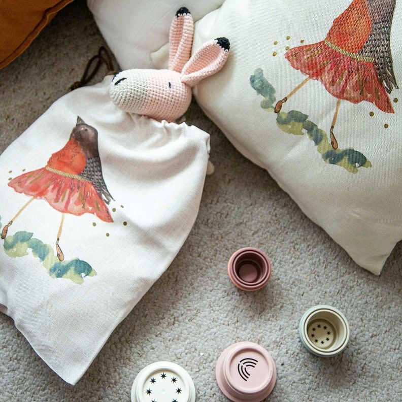 Bolsa organizadora de juguetes infantiles y bebés diseño pájaro bailarín Paper Home-2