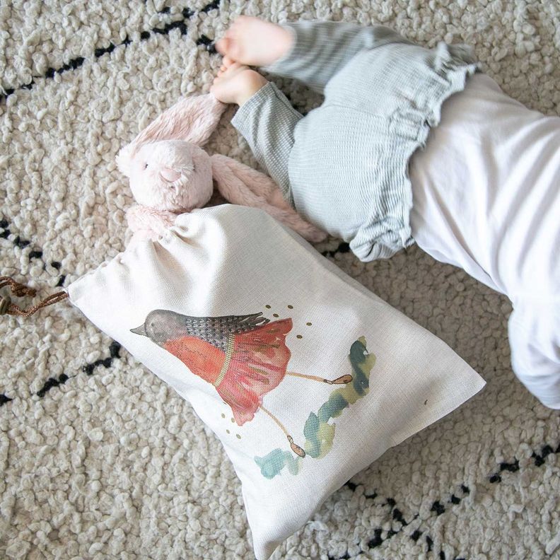 Bolsa organizadora de juguetes infantiles y bebés diseño pájaro bailarín Paper Home-4