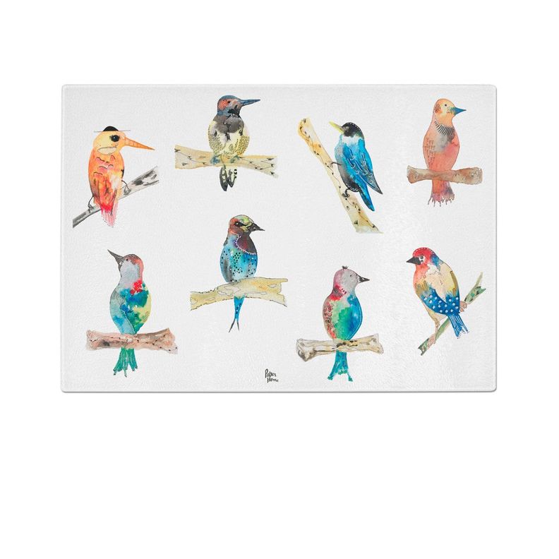 Tabla para cortar o picar de vidrio 28,5 x 20 cm pájaros Paper Home-0